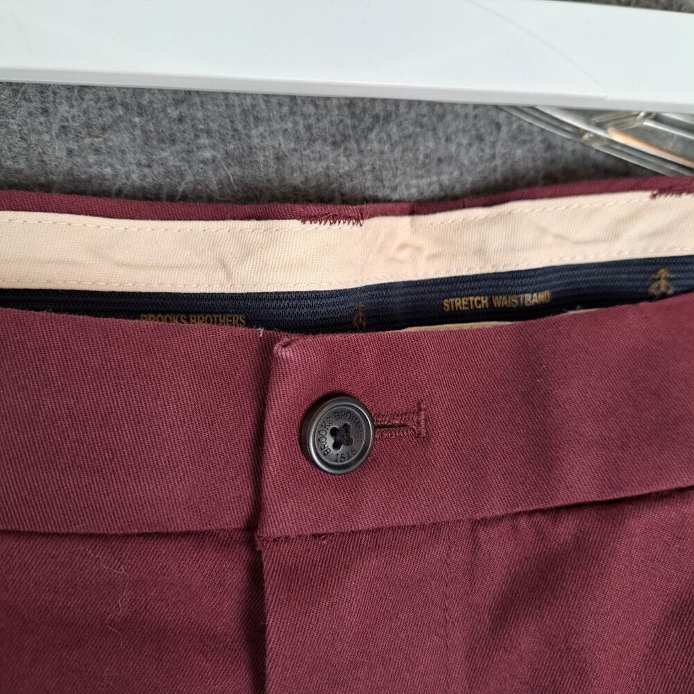 Brooks Brothers Men’s Cotton Clark Chino Pants Maroon 36x32 (Measures 35x32) - Picture 5 of 11